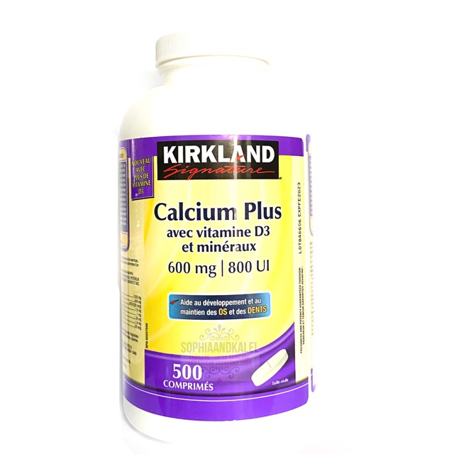 Calcium Plus with Vitamin D3 600mg/800UI 500 tablets Kirkland