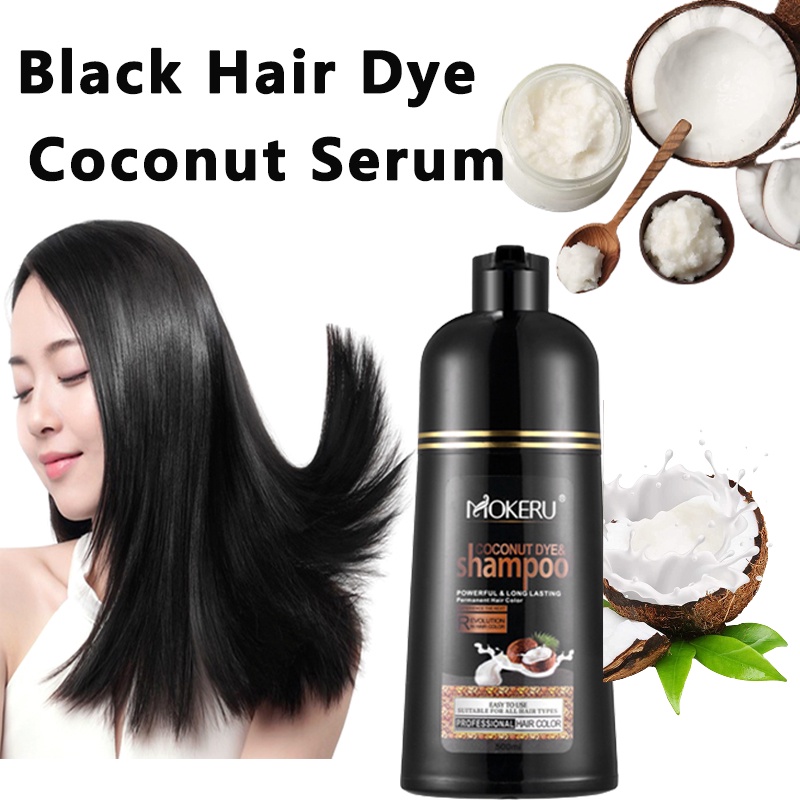 Mokeru Original Black Hair Dye Shampoo Covering Gray Hair White Hair