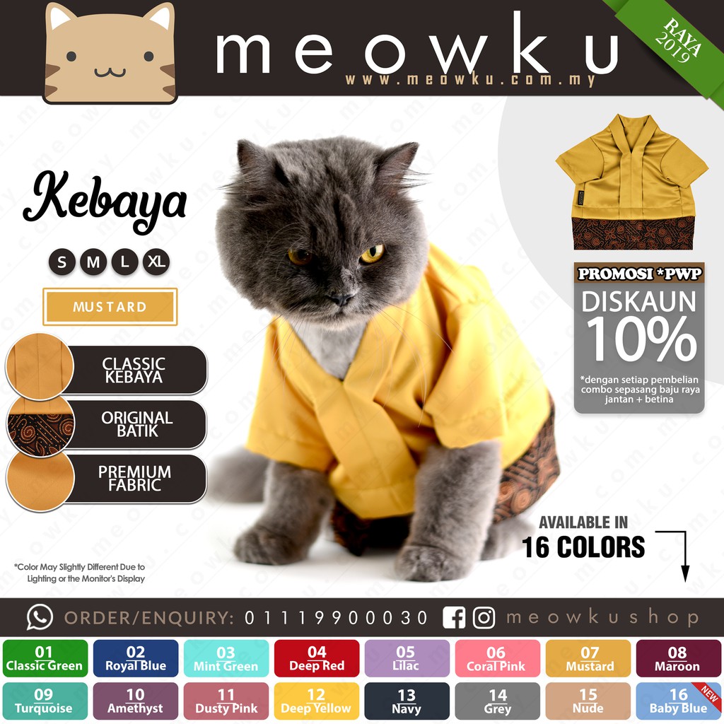 Baju Raya Kucing Betina BAJUKU