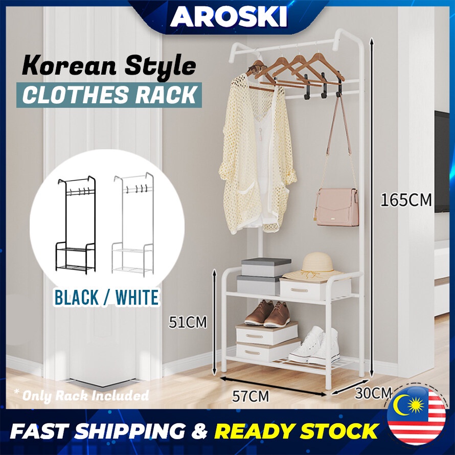 AROSKI Malaysia Metal Folding L Shape Clothing Hanger Rack Shopee