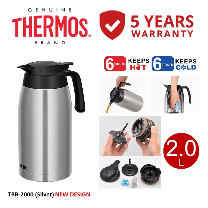 Thermos 2.0L Lifestyle Carafe TTB2000 Silver NEW DESIGN Shopee Malaysia