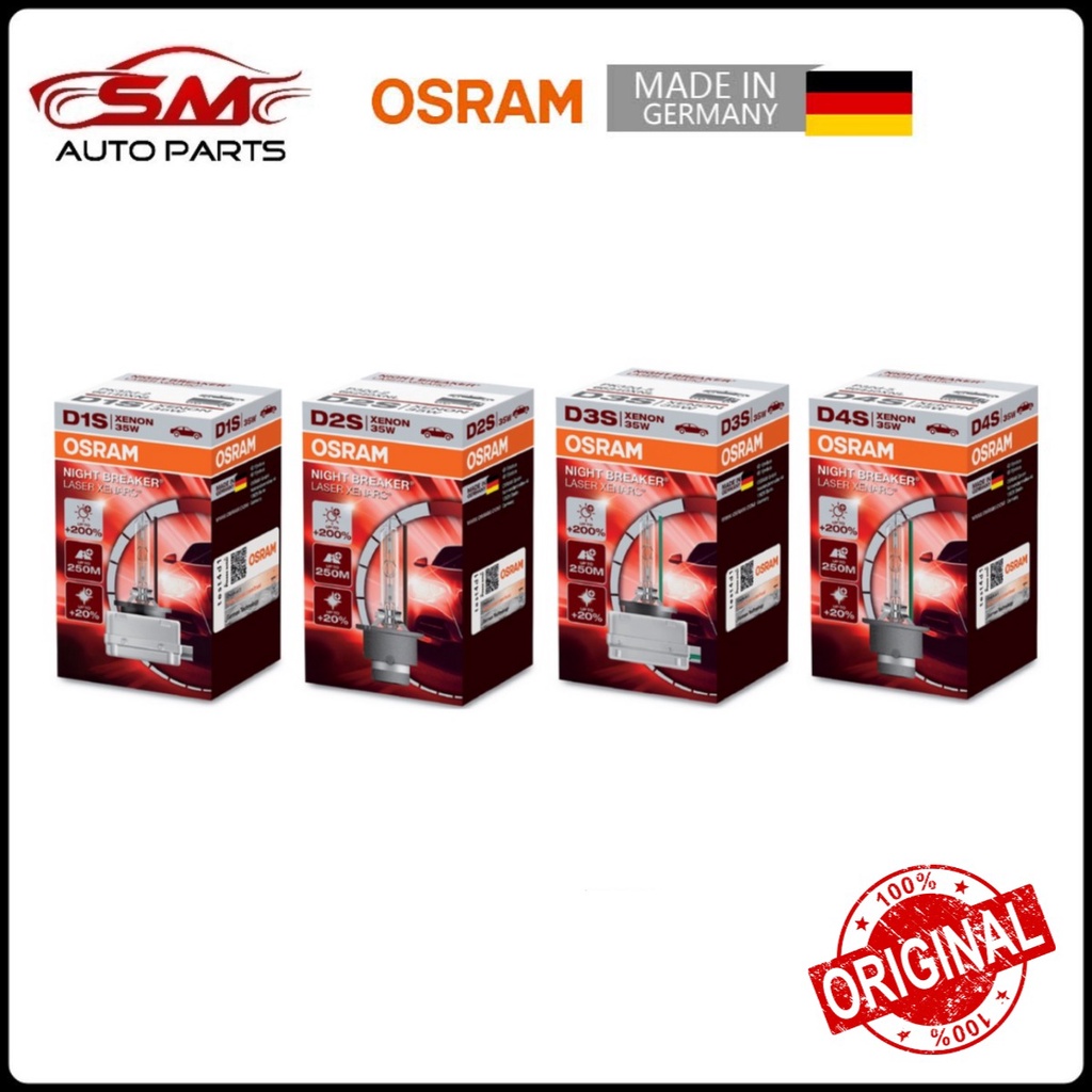 Original Osram Xenarc Night Breaker Laser HID Bulb ( D1S D2S D3S D4S ) Made in Germany Shopee