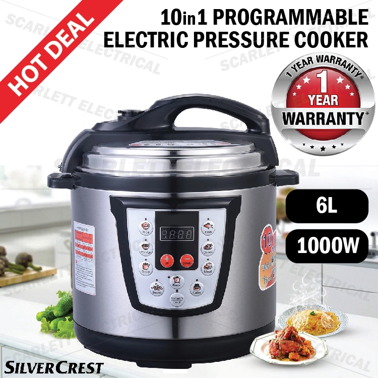 [1 YEAR WARRANTY] SILVER CREST Electric Pressure Cooker 6L 10 in 1