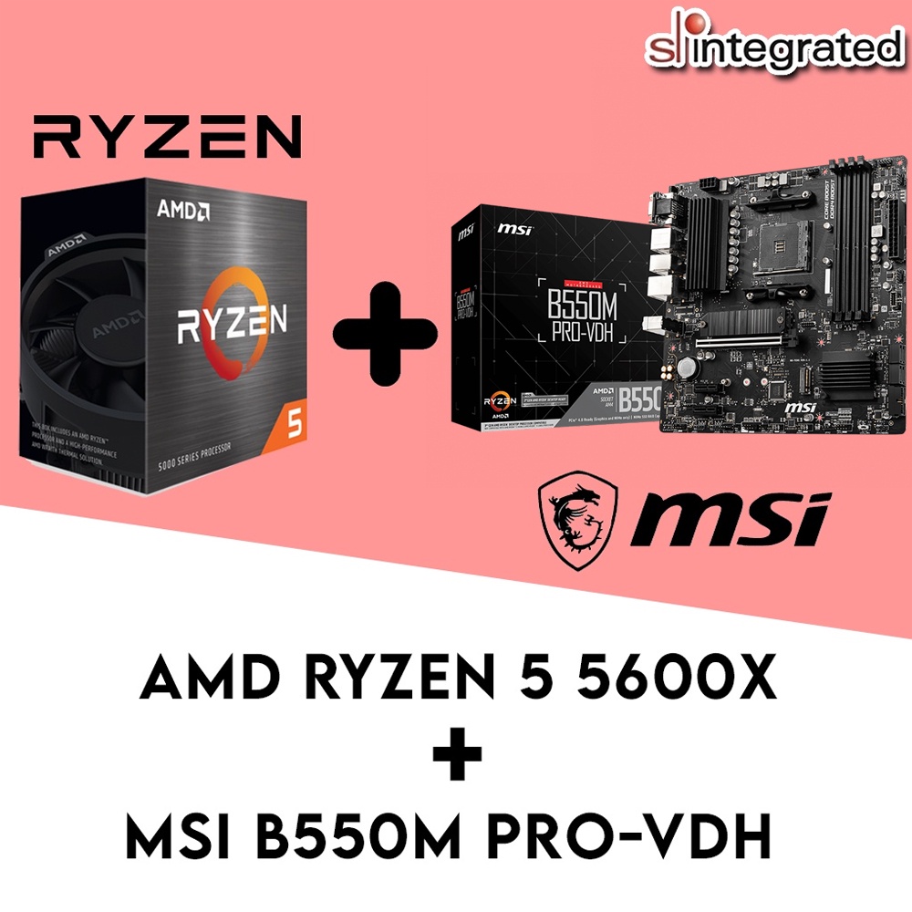 AMD Ryzen 5 5600X + MSI B550M PROVDH Motherboard Combo Shopee Malaysia