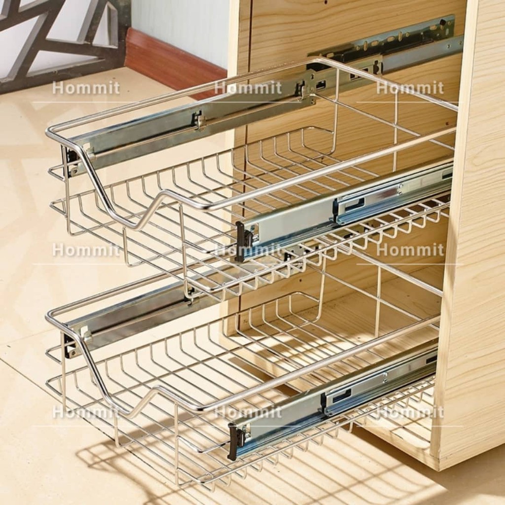 (Chrome / Stainless Steel) Kitchen Pull Out Basket Dish Rack Tray