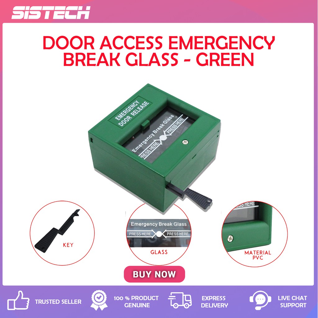 Door Access Emergency Break Glass Green [Magnectic Door] Shopee Malaysia