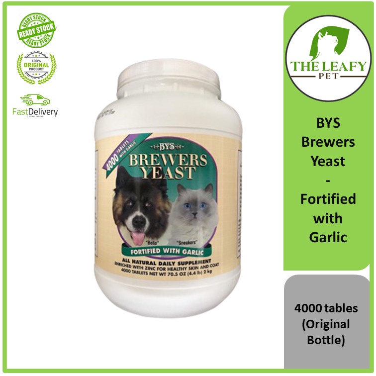 BYS Brewers Yeast Fortified with Garlic 4000 tabs ( Original Bottle