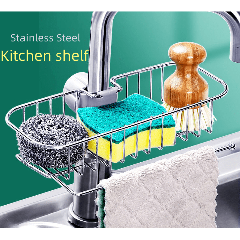 Home Kitchen Faucet Storage Rack Shelves Pool SpongeDrain Basket