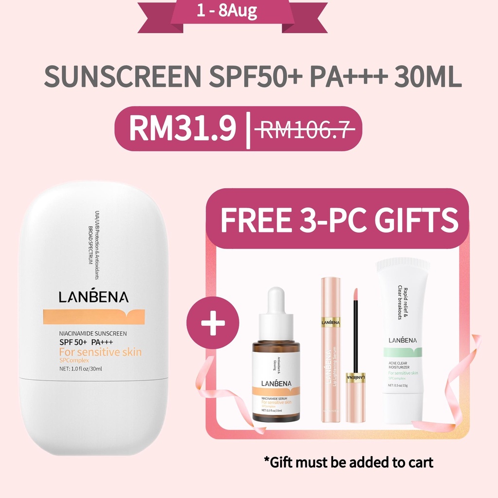 LANBENA Sunscreen SPF 50+ PA+++ High Sun Resistance Light Skin Feeling