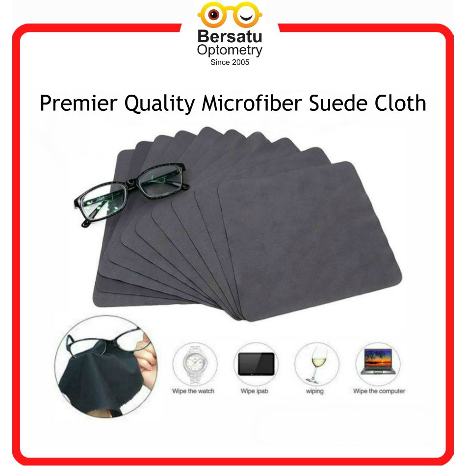 Premier Black Suede Microfiber Cloth for Glasses Spectacle Sunglasses