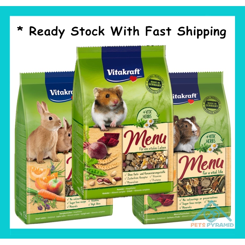 Vitakraft Premium Menu Hamster / Rabbit / Guinea Pig Food 1kg Makanan