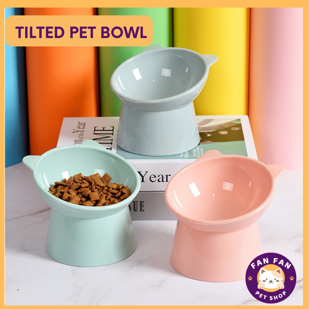 Ready stock Tilted Pet bowl Cat bowl dog bowl mangkuk Pet Food Bowl Cat