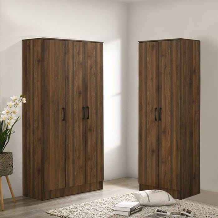 2 & 3 Doors Bigger Size Modern Wood Clothes Wardrobe Hanging Rod