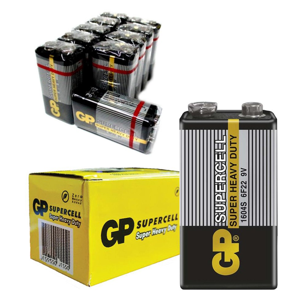 Buy GP Supercell Heavy Duty 9v Battery (1Box 10Pcs) / Bateri GP Petak