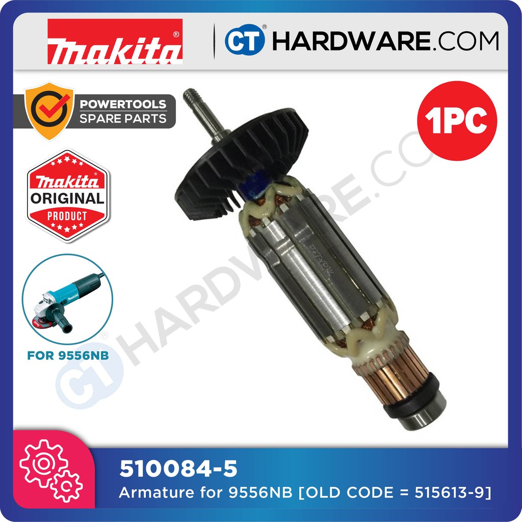 MAKITA 5100845 ( OLD CODE 5156139 ) ORIGINAL ARMATURE FOR 9556NB