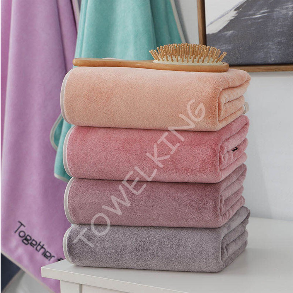 Bath Towel 100 Serap Air Tuala Mandi dewasa Microfiber Embroider Soft