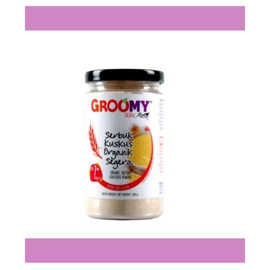 GROOMY ORGANIC INSTANT COUSCOUS POWDER 200G 7M+ (Serbuk Kuskus Organik