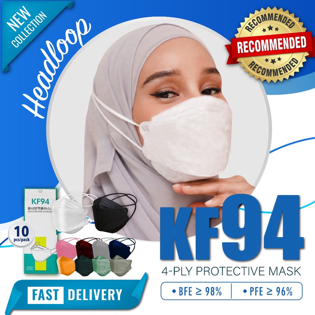 READY STOCK kf94 Mask Headloop 4ply non Medical Mask Hijab Mask Face