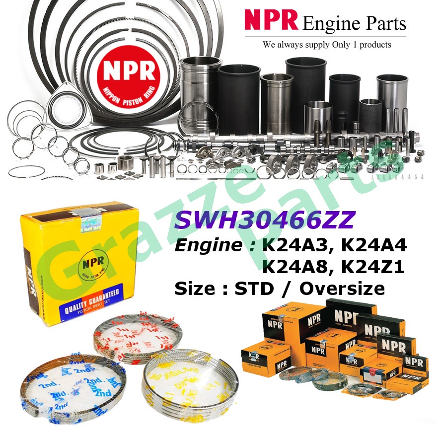 NPR Piston Ring Set SWH30466ZZ for Honda CRV CRV S9A Accord SDA 2.4