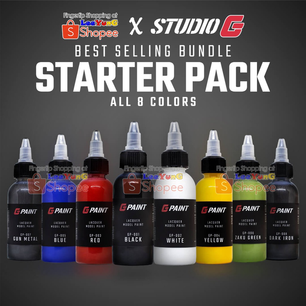 GPaint GUNDAM Paint Lacquer Paint STARTER PACK 8 Bottles 65ML Miniature