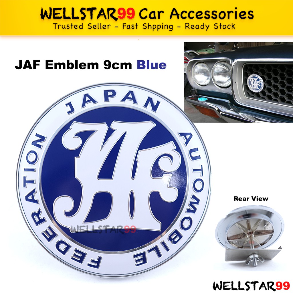 Universal Blue JAF Japan Automobile Federation Front Grill Badge Car