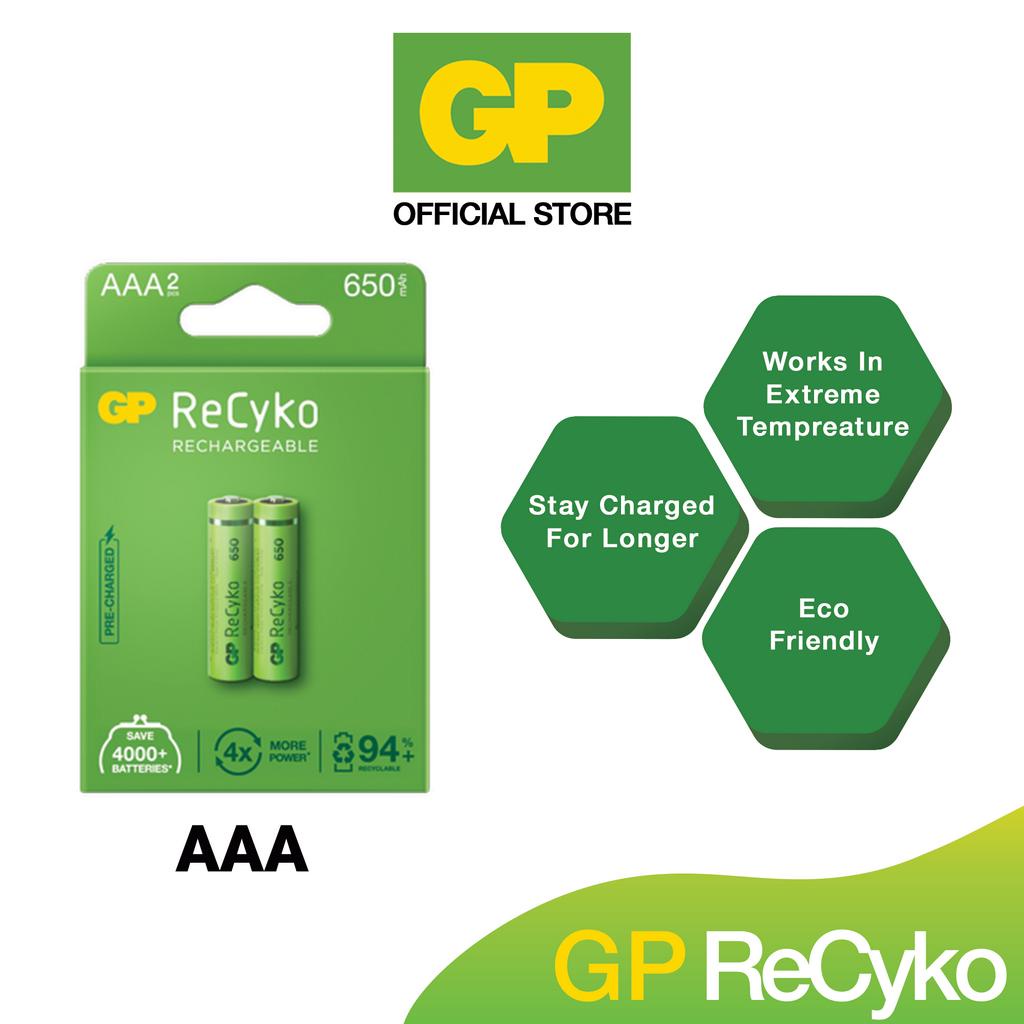 GP ReCyko Rechargeable Batteries AAA (650mAh x 2/Pack) Shopee Malaysia