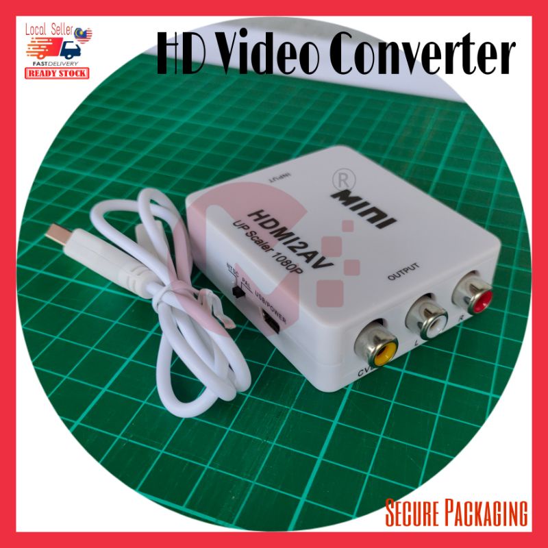HDMI to AV RCA Converter HD Video to 3 RCA CVBS Composite Converter
