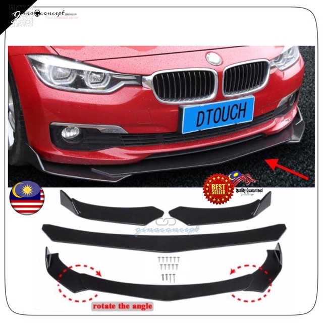 LIPS CARBON BUMPER DEPAN KERETA Universal Carbon / Black Front Bumper