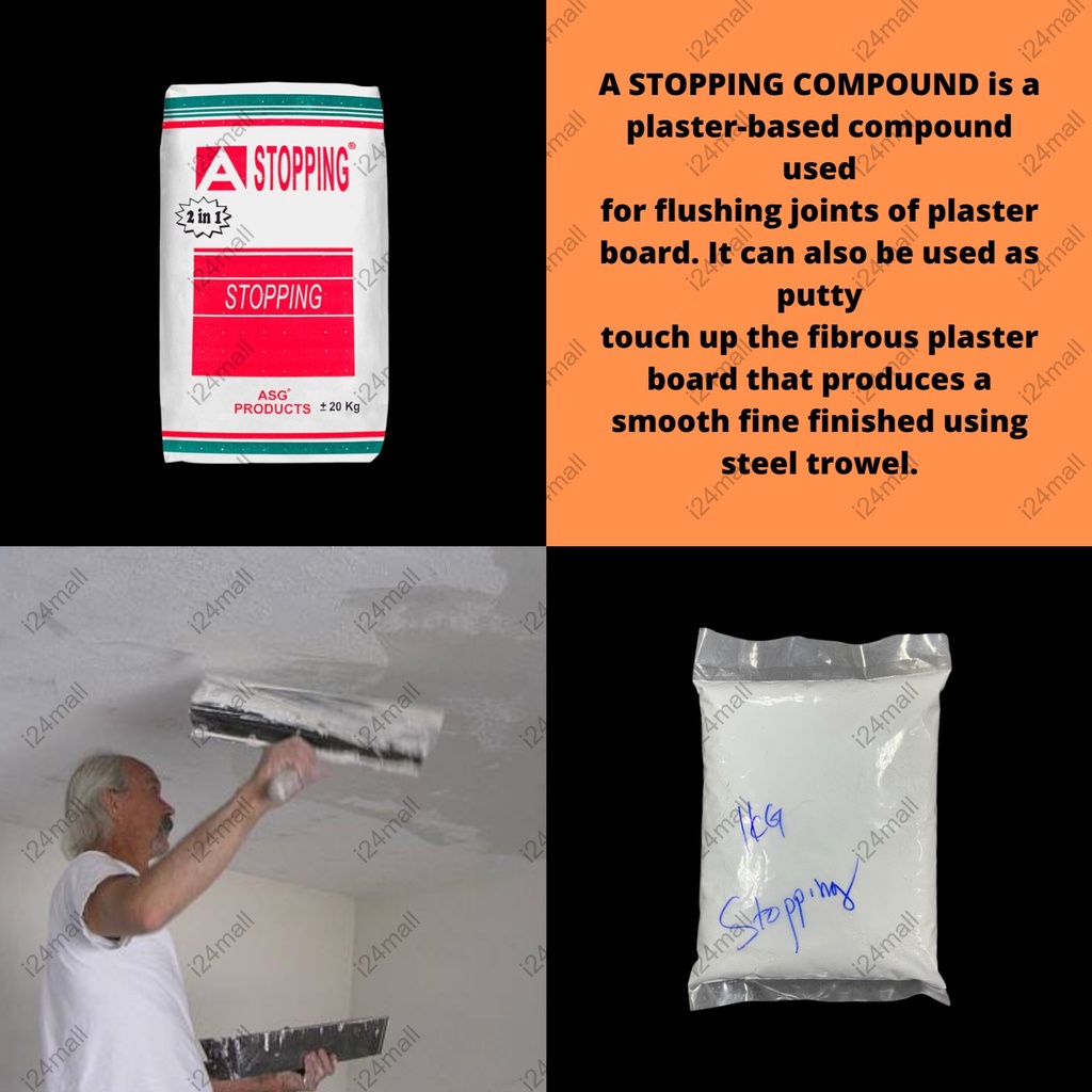 [1KG] Pack ASG Stopping Compound / Simen Plaster / Ceiling Wall Repair