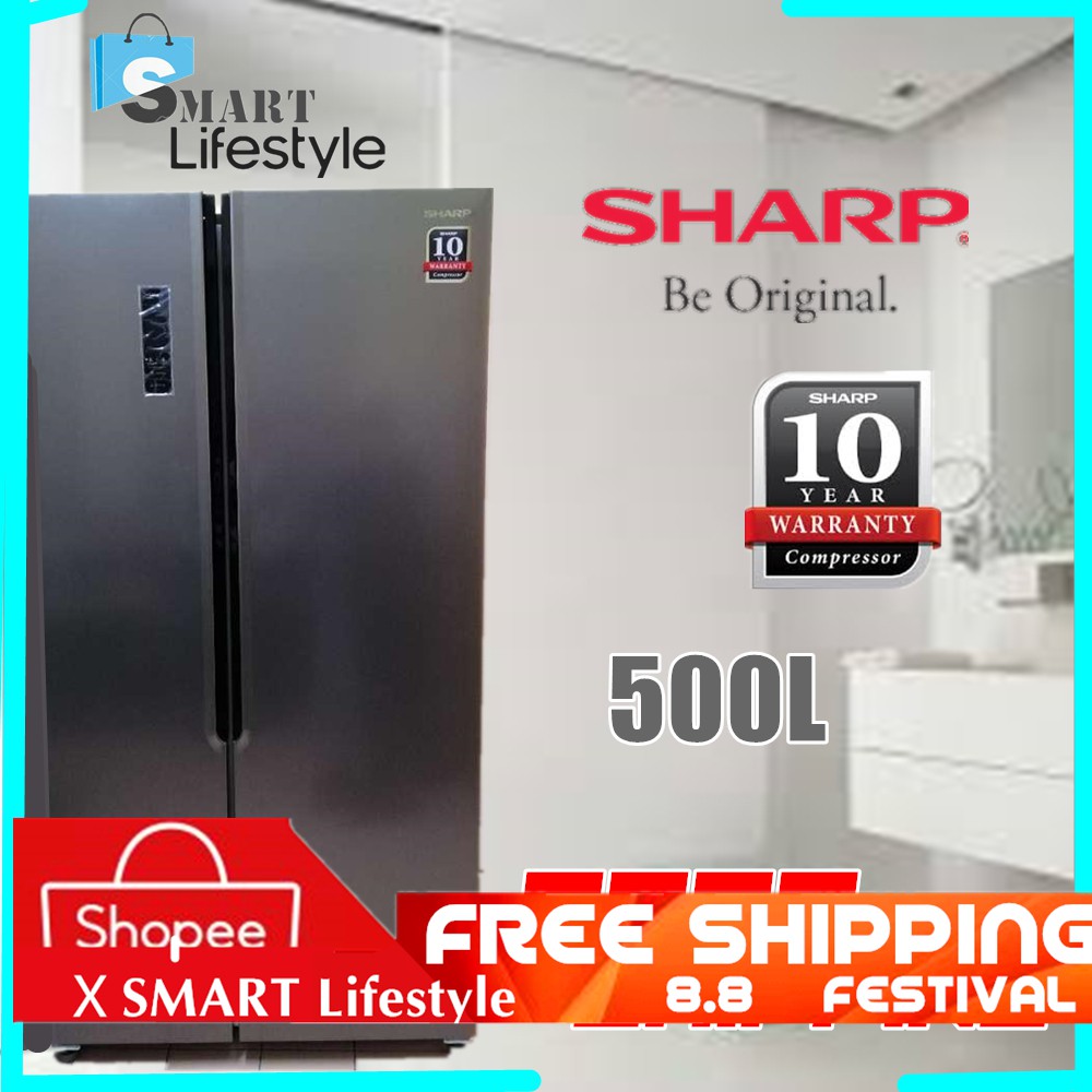 【FREE SHIPPING】Sharp Side by Side Refrigerator SJX508MS 500L Shopee