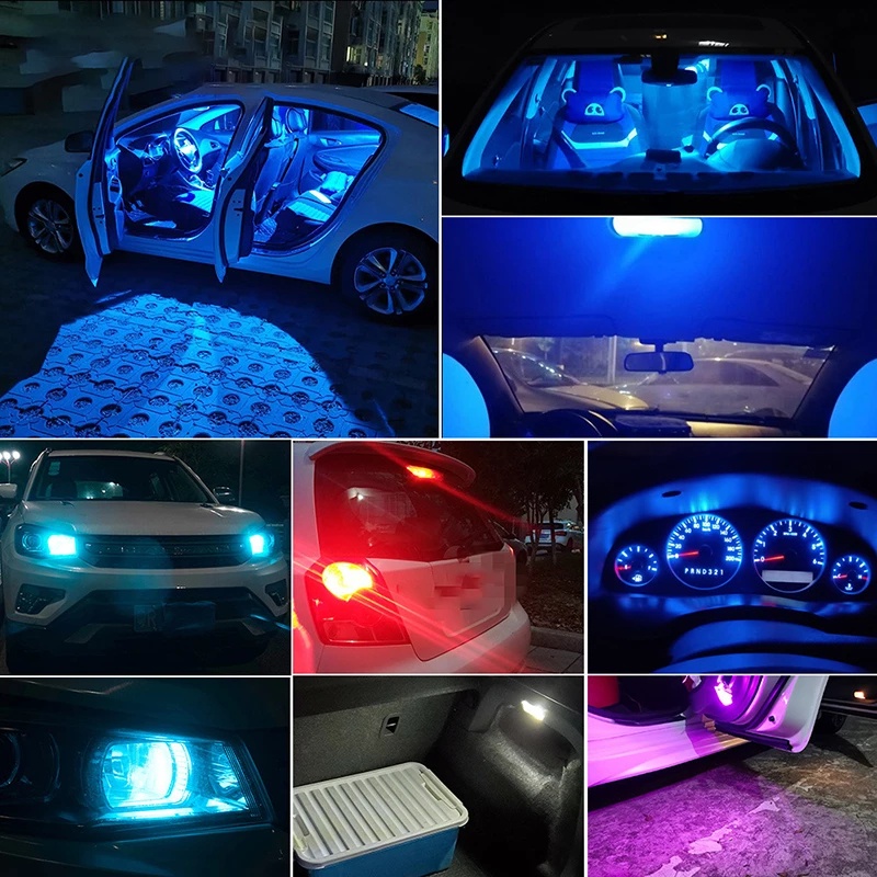 10x 12v T10 Led Car Light Glass White Auto Automobiles License Drl Bulb