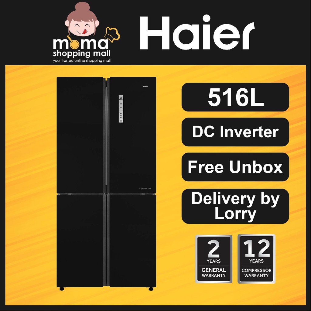 Haier 516L 4 Door Elegance Glass Refrigerator Fridge with DC Inverter