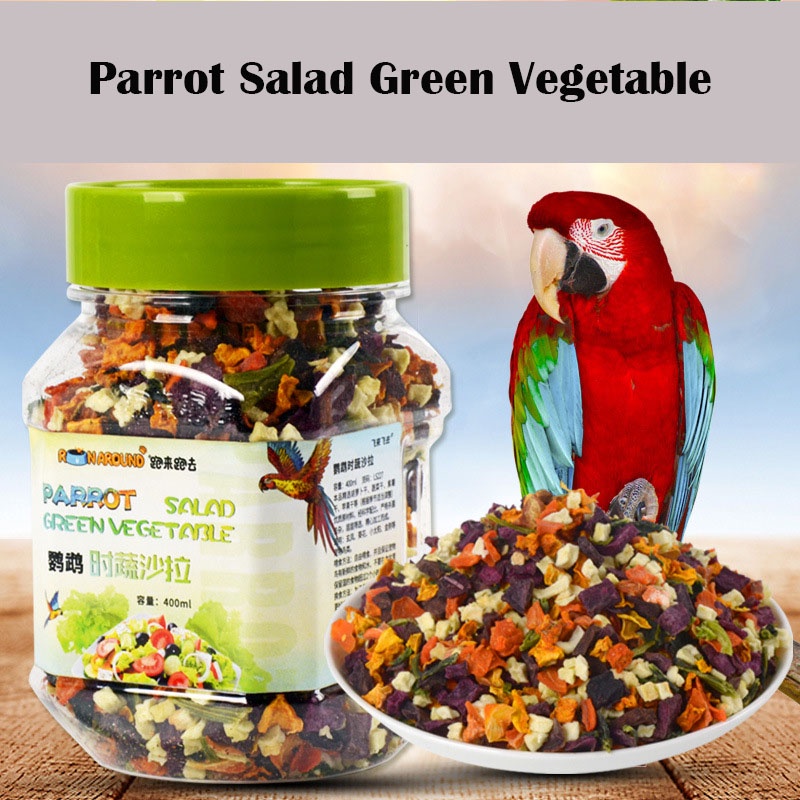 Runaround Parrot Salad Green Vegetable 400ml/180g, cockatiel Lovebird