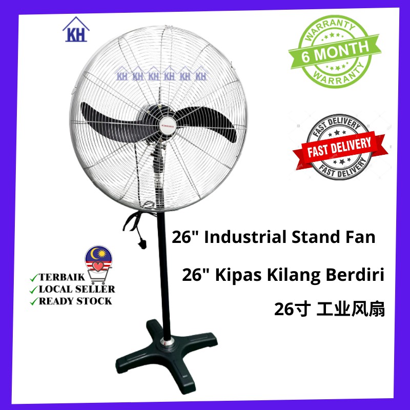 26" Heavy Duty Industrial Stand Fan Kipas Berdiri Angin