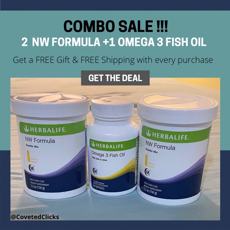 Sale 2 Herbalife nw formula+ 1 Herbalife omega 3 fish oil