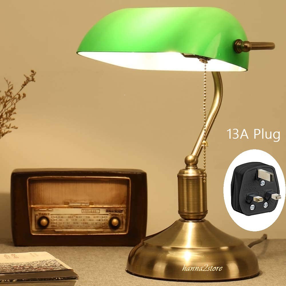 Classic Nostalgic Green Bank Lamp Table Lamp Bankers Lamp Study Lamp