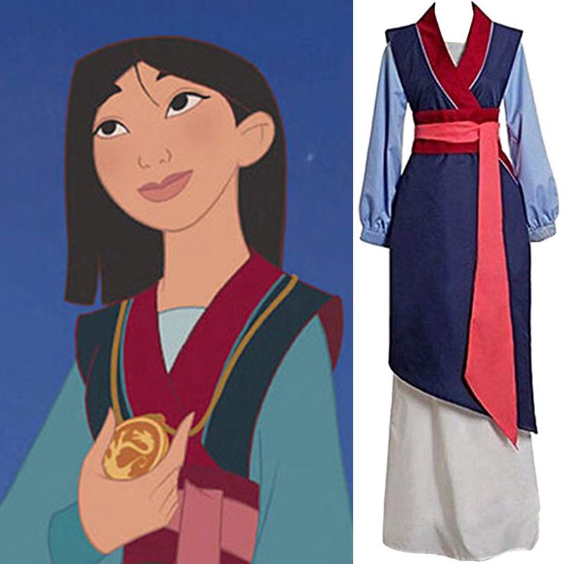 Disney Mulan Princess Dress Up Dresses Kids New Movie Role Playing