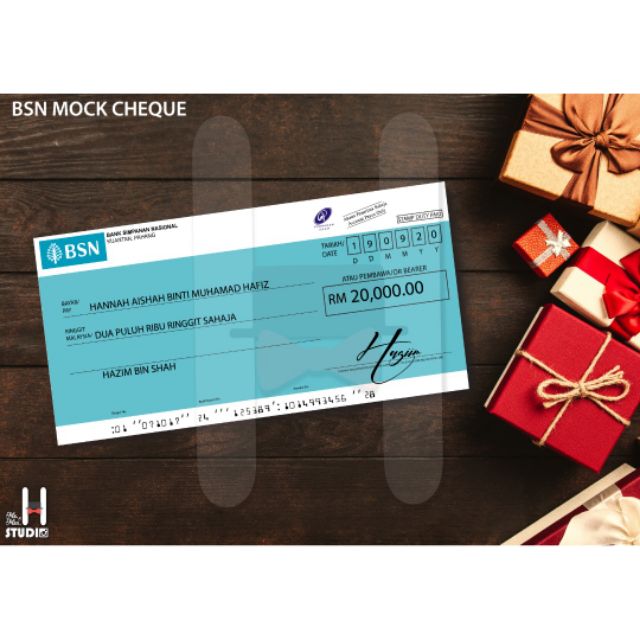 BSN Mock Cheque / Replika Cek Shopee Malaysia