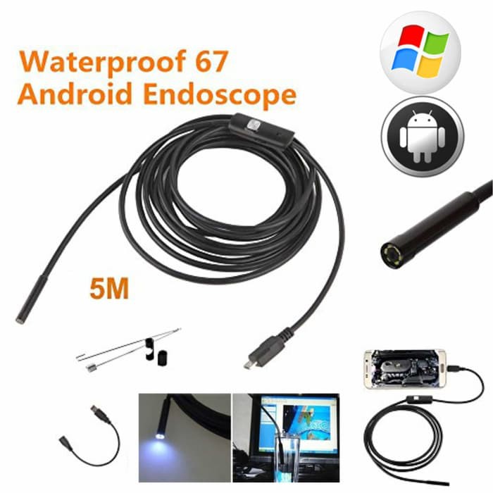 Android Waterproof Camera Endoscope Mini Spy Camera Usb Cable 2m