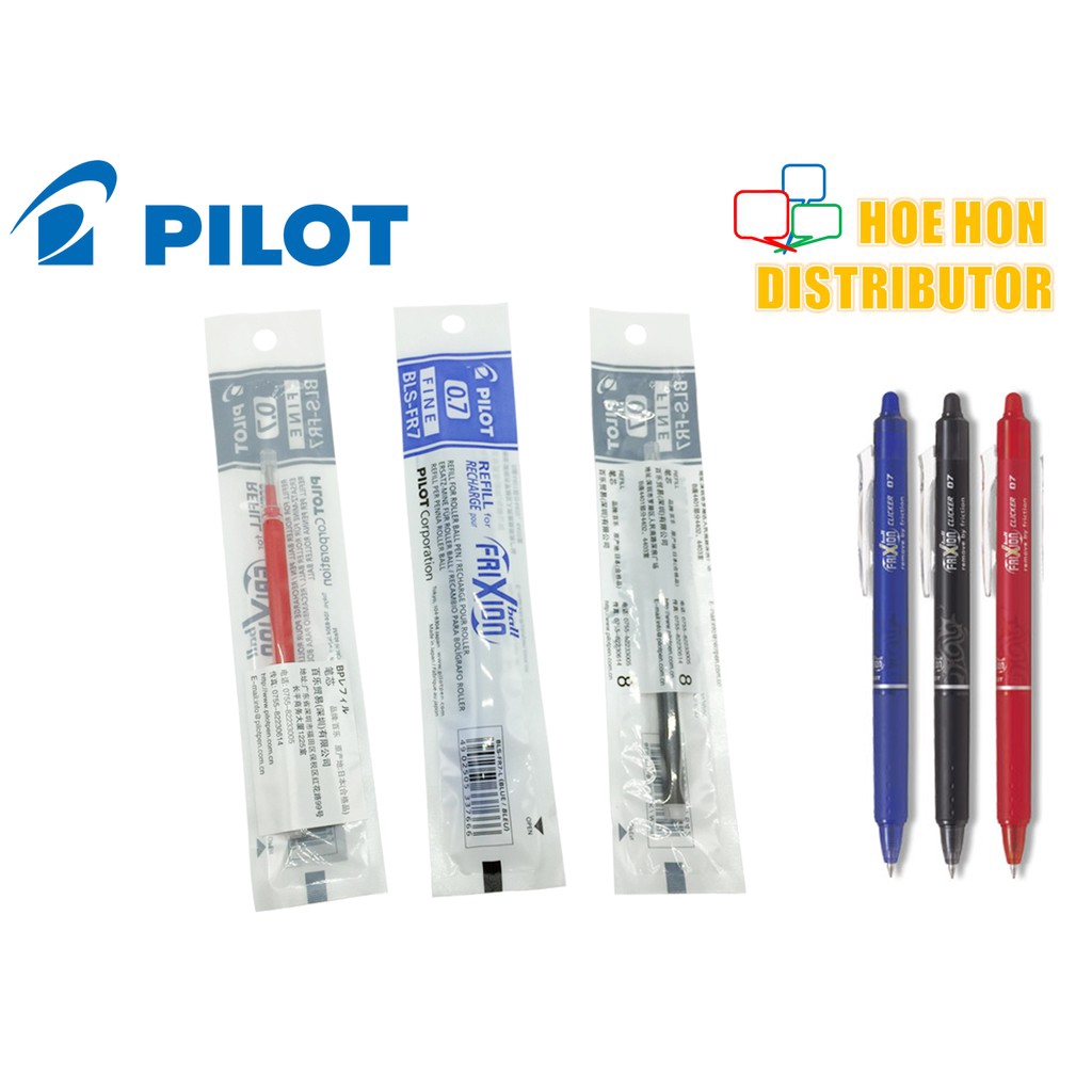 Pilot Frixion Clicker 0.7mm Fine Erasable Roller Ball Gel Pen Refill