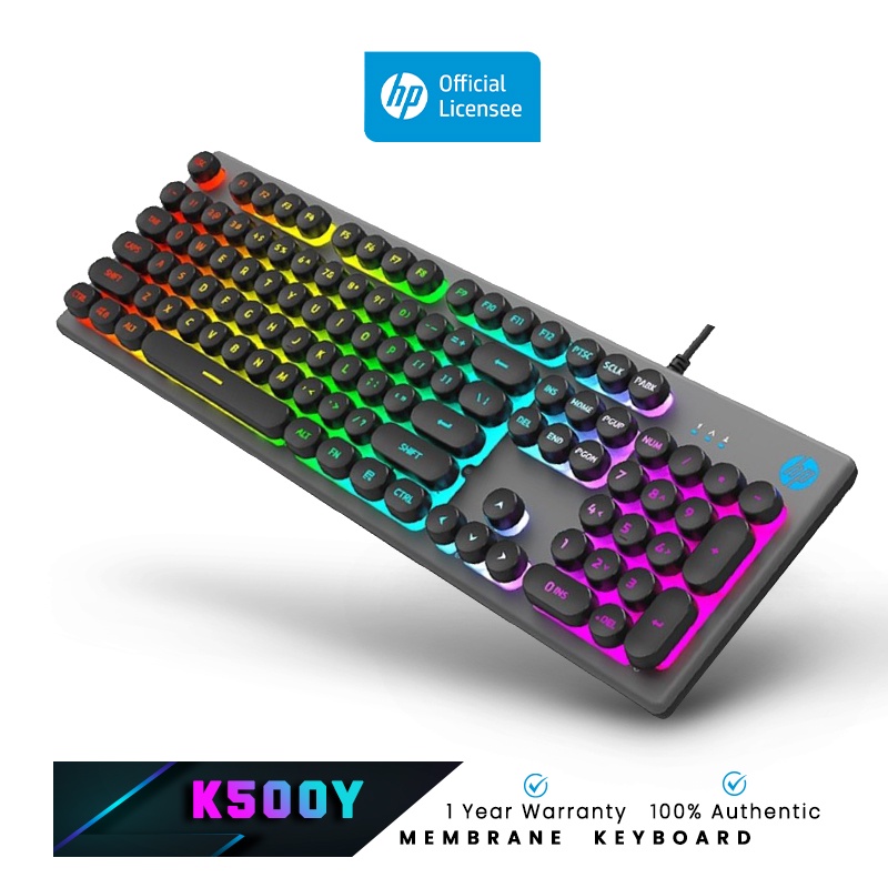 HP K500Y Membrane Keyboard with LED lighting USB Wired 104 Keys