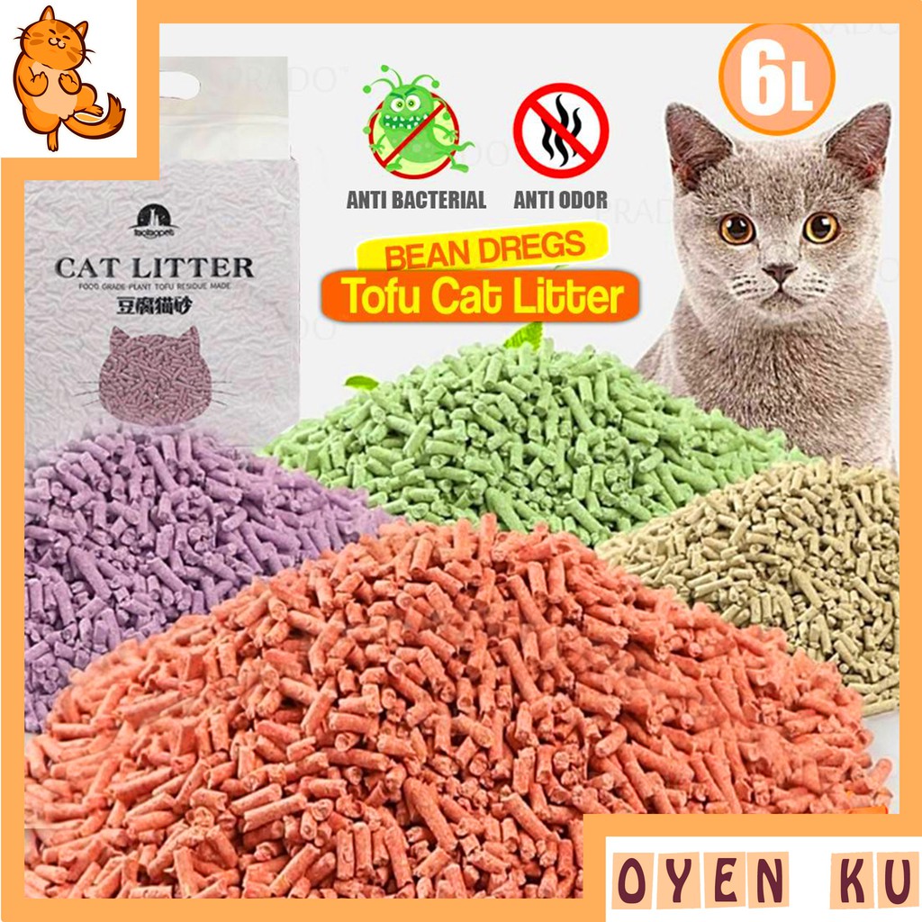 Original Plant Tofu Cat Litter 6L (2.3KG) / Plant Cat Litter Shopee