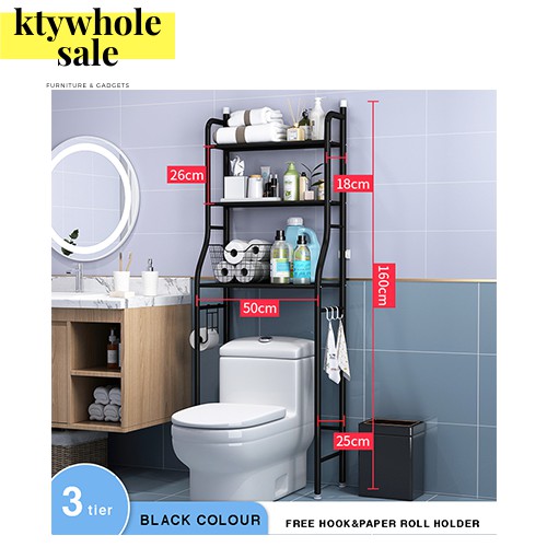KTY 3 Tiers Bathroom and Toilet Organizer Rack Shelves Toilet Bowl Rack