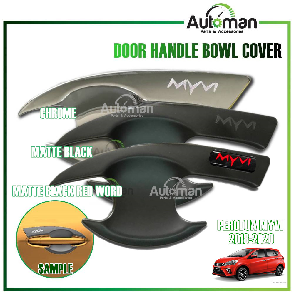 Perodua Myvi 2018 2022 Chrome / Matte Black Door Handle Inner Bowl