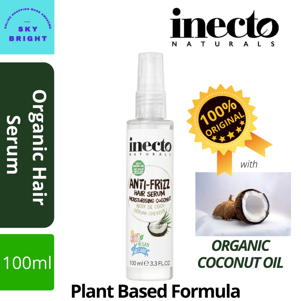 100 Plant Based Inecto Coconut Hair Serum 100ml. Instantly Defines