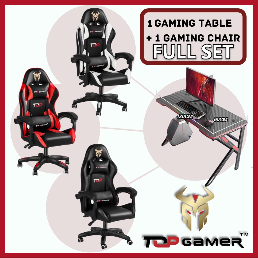 TOP GAMER Gaming Chair+Table FullSet Ergonomics Gaming chair backrest