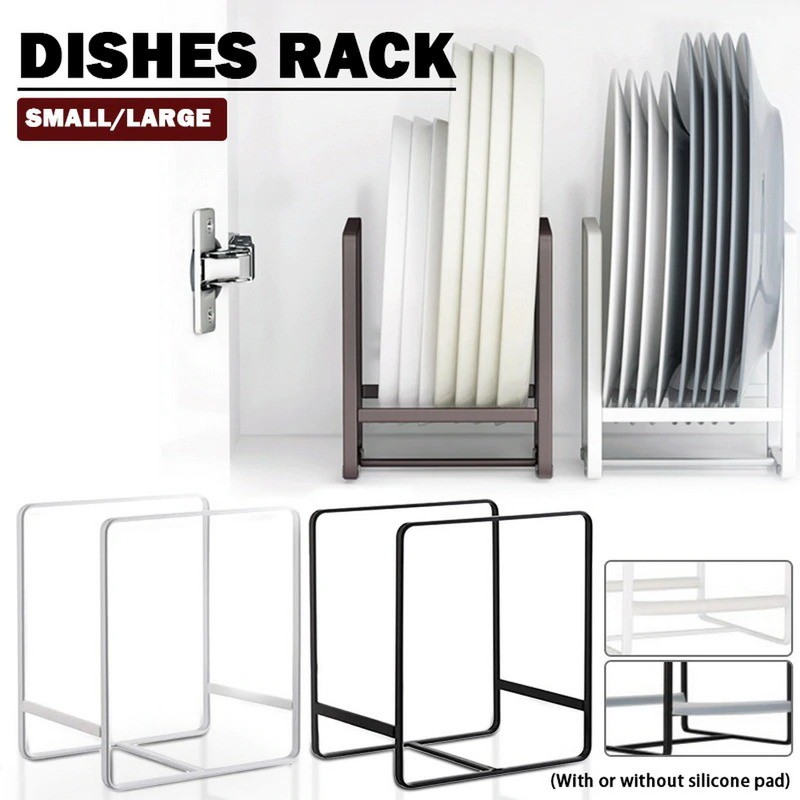 READY STOCK🇲🇾Plate Holders Organizer Upright Metal Dish Storage Dying