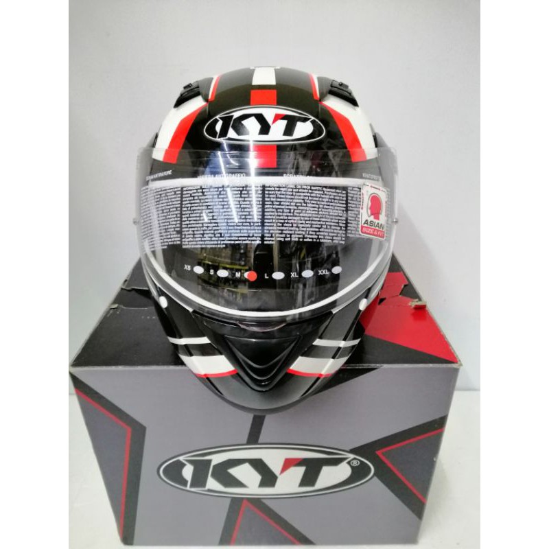 KYT Helmet Casco KYT Convair TourtechWhite/Black/Red Shopee Malaysia