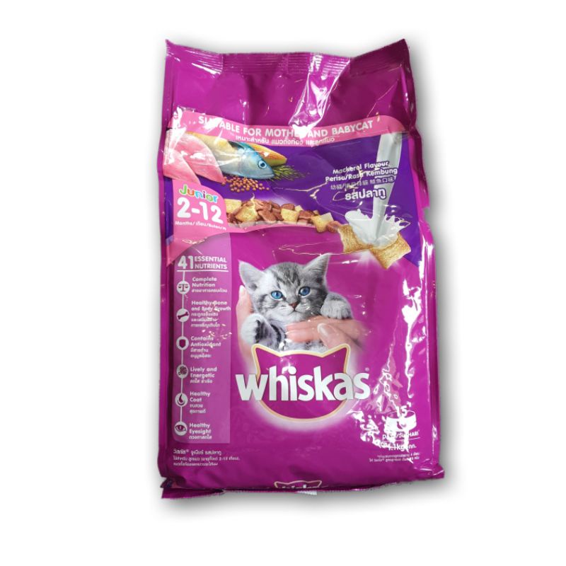Whiskas Junior Mackerel Flavour 1.1kg Suitable for Mother and Babycat