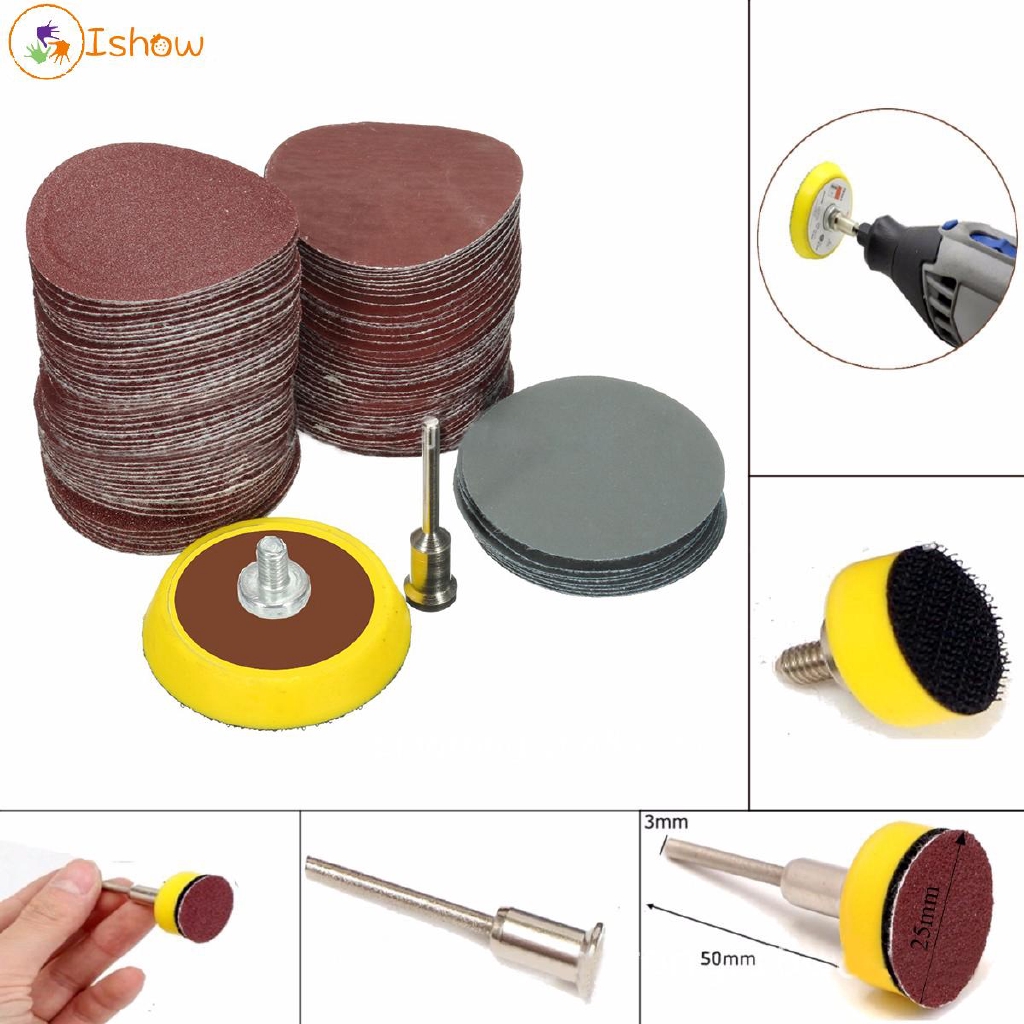 Sanding Disc Supplies Kit 25mm Backing pad Adapter Sandpaper Cars 100
